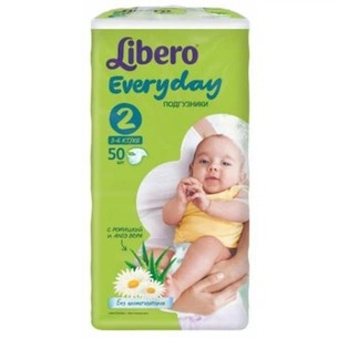 Підгузки Libero Everyday Natural 2 3-6кг 50 шт (7322540613896) зображення 1