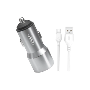 Зарядний пристрій XO TZ09 2.4A/2 USB + cable Type-C Grey (XO-TZ09T-GR) зображення 1
