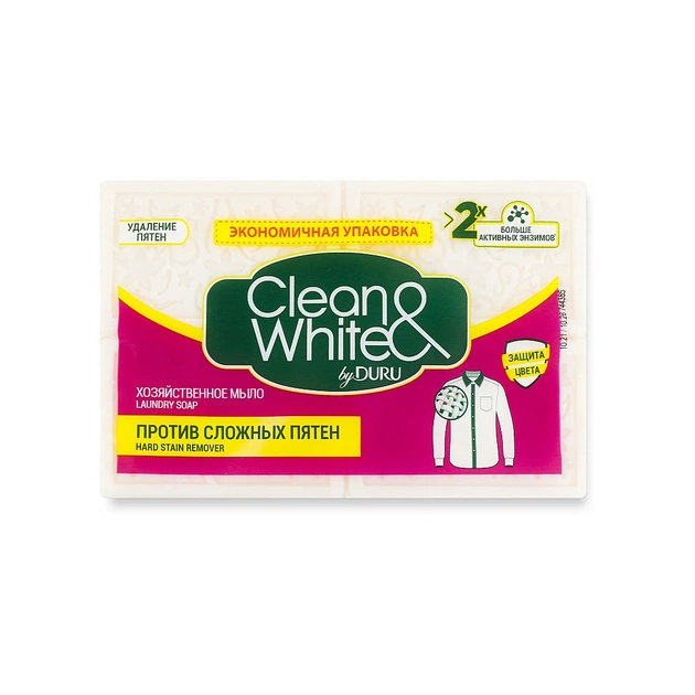 Мило для прання Duru Clean&White Господарське для видалення плям 4 x 120 г (8690506521912) - изображение 1