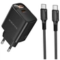 Зарядний пристрій BOROFONE BA97A Ilustre USB-C PD30W digital display + cable USB-C to USB-C Black (6941991120503) - зменшене зображення 1