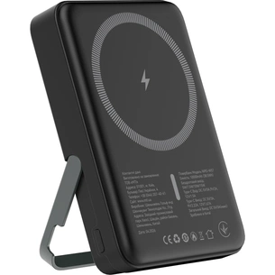 Батарея універсальна Atria 10000mAh, PD/20W, 15W Wireless MagSafe, Black (WPD-W57B) зображення 1