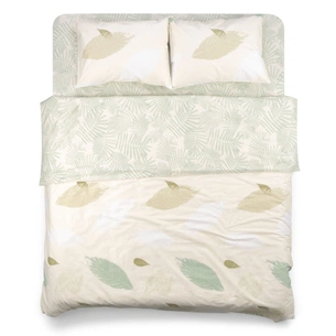 Постільна білизна Ardesto Gloria сатин листя зелений євро 200х220 (ART2022GY) зображення 1