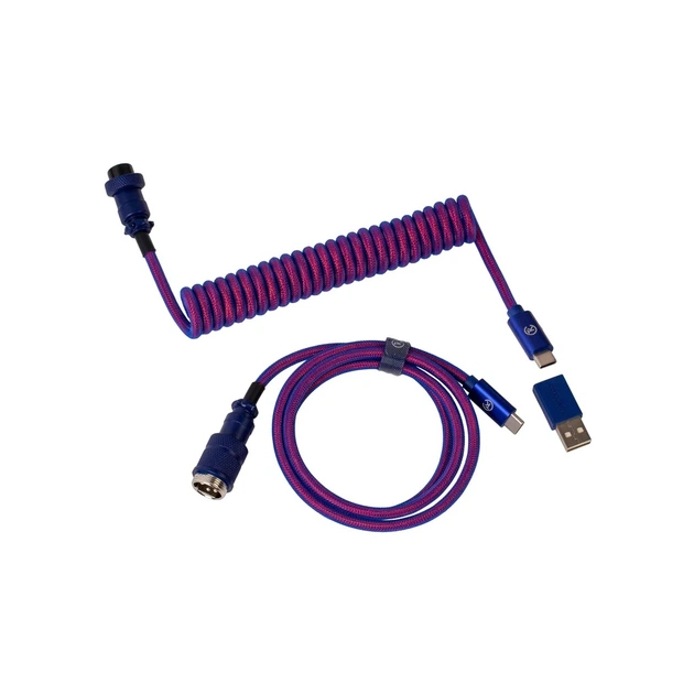 Дата кабель USB 2.0 AM to USB-C 1.08m Premium Coiled Aviator Straight purple Keychron (CAB1_KEYCHRON) - изображение 1