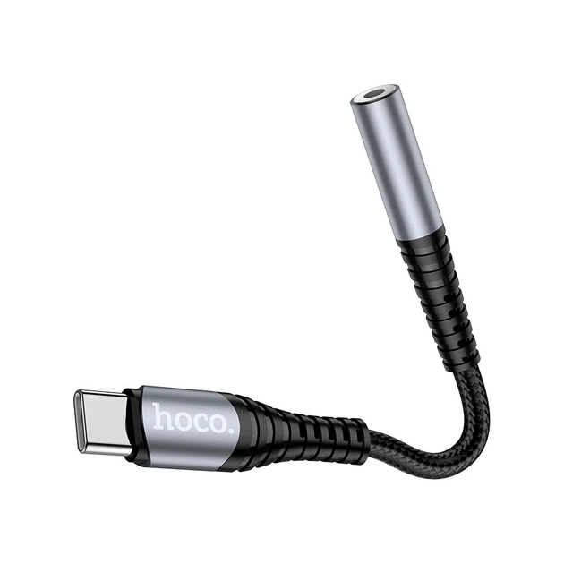 Перехідник USB-C M to 3.5mm F LS33 metal gray HOCO (6931474761163) - зображення 5