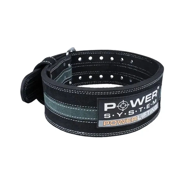 Атлетический пояс Power System для пауерліфтингу PS-3800 PowerLifting шкіряний Black (PS-3800_2XL_Black_Grey) - изображение 1