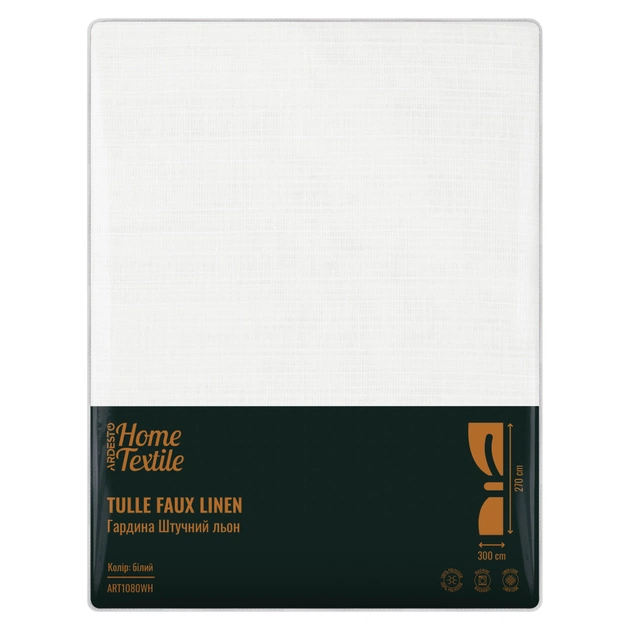 Штора Ardesto Гардина штучний льон 100% поліестер 300х270 см, білий (ART1080WH) - picture 5