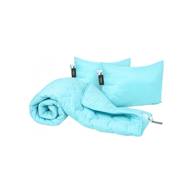 Ковдра MirSon Набір EcoSilk Всесезонний №1662 Eco Light Blue Ковдра + поду (2200002655156) - зображення 1