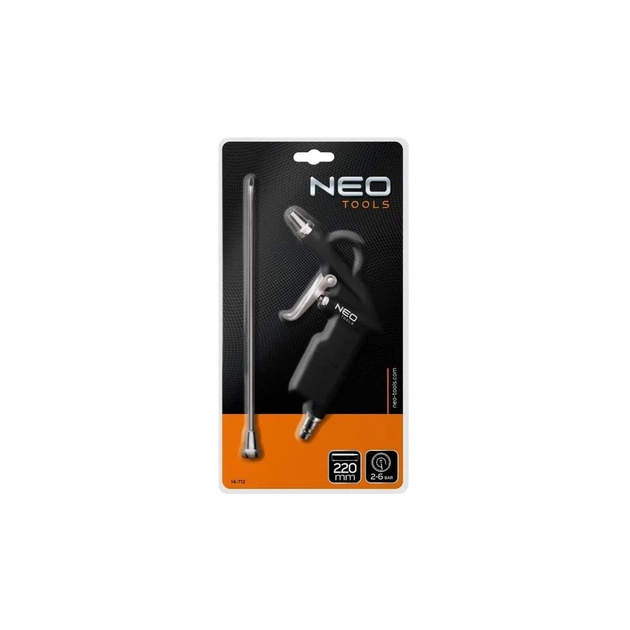 Пістолет для продувки Neo Tools алюміній, подовжене сопло 220 мм, 12 Бар (14-712) - picture 3