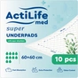 Пеленки для младенцев ActiLife Med Super 60 х 60, 10 шт (4820174981440) - уменьшенное изображение 1