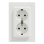 Розетка Schneider Electric ASFORA із заземленням подвійна біла 16А (EPH9900121) - уменьшенное изображение 1