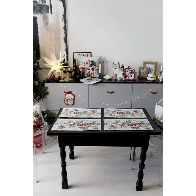 Серветка на стіл Прованс гобеленова з велюром Снігова зима 30х50 см (036440) - зображення 10