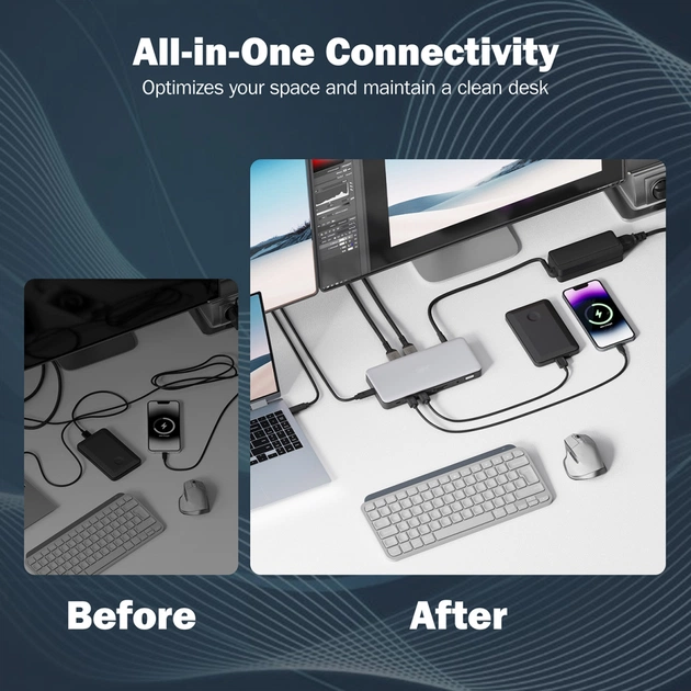 Порт-реплікатор Digitus USB-C > 2xHDMI/DP/2xUSB-A/USB-C/SD/MicroSD/RJ54/DC/Audio (DA-70917) - picture 12