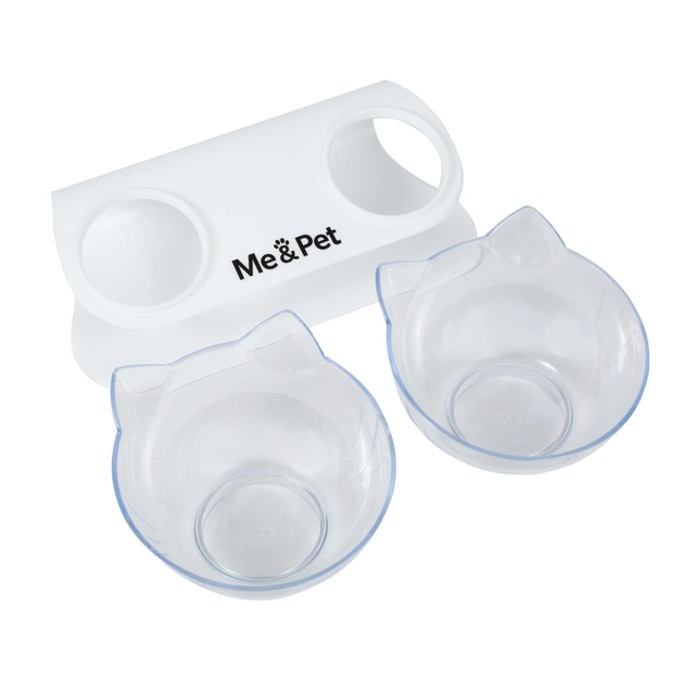 Посуд для котів Me&Pet Миски з підставкою прозорі (NMP060) - picture 3