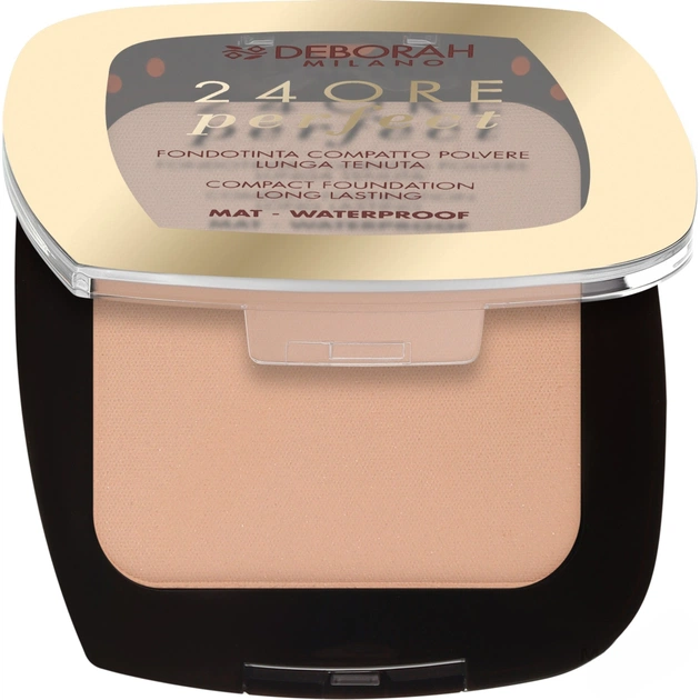 Пудра для обличчя Deborah 24Ore Perfect Compact Foundation Mat Waterproof 02 - Natural (8009518377316) - picture 1