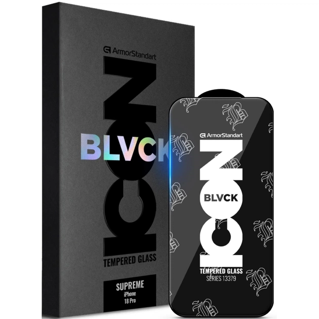 Стекло защитное Armorstandart Supreme Black Icon Apple iPhone 18 Pro (ARM91939) - изображение 1