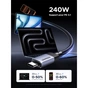 Дата кабель USB-C to USB-C 2.0m 240W 10Gbps braided black Ugreen (95619) - уменьшенное изображение 3