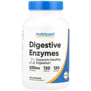 Витаминно-минеральный комплекс Nutricost Пищеварительные ферменты, 620 мг, Digestive Enzymes, 120 капсул (NCS57075) изображение 1