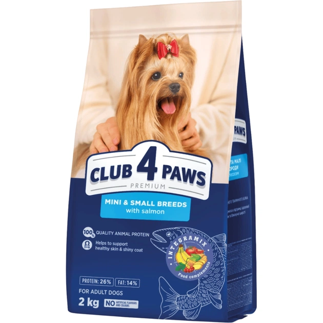 Сухий корм для собак Club 4 Paws Premium для малих та мініатюрних порід з лососем 2 кг (4820269145474) - зображення 1