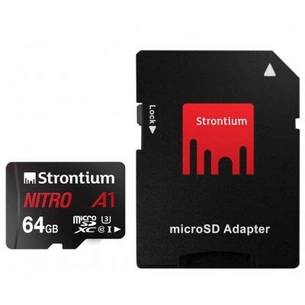 Карта пам'яті Strontium Flash 64GB microSDXC class 10 UHS-1 U3 (SRN64GTFU3A1A) зображення 1
