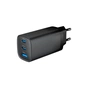 Зарядний пристрій Gembird USB-A + 2xType-C (PD18W + QC3.0 27W) black (TA-UC-PDQC65-01-BK) - зменшене зображення 1