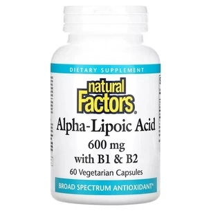 Вітамінно-мінеральний комплекс Natural Factors Альфа-ліпоєва кислота з вітамінами B1 та B2, 600 мг, Alpha-Lipoic (NFS-02102) зображення 1