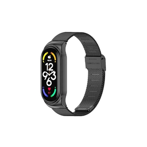Ремінець до фітнес браслета BeCover Metal для Xiaomi Mi Smart Band 7 Black (707493) зображення 1