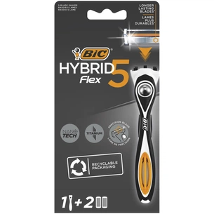 Бритва Bic Flex 5 Hybrid з 2 змінними картриджами (3086123644922) зображення 1