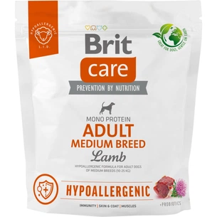 Сухий корм для собак Brit Care Dog Hypoallergenic Adult Medium Breed гіпоалергенний з ягням 1 кг (8595602559039) зображення 1