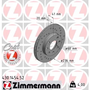 Гальмівний диск ZIMMERMANN 430.1454.52 зображення 1