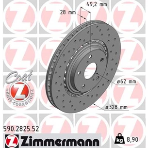 Гальмівний диск ZIMMERMANN 590.2825.52 зображення 1