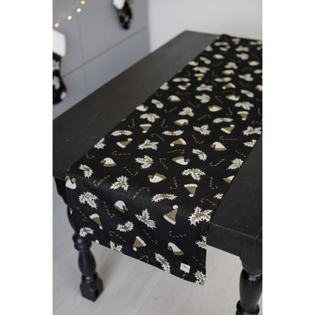 Доріжка на стіл Прованс Шапочки на чорному 40х140 см (036444) - picture 2