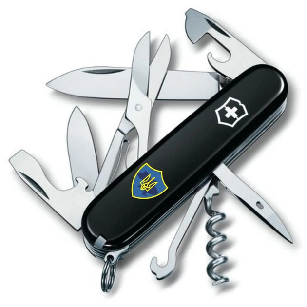 Ніж Victorinox Climber Ukraine Тризуб на щиті (1.3703.3_T1080u) - изображение 1