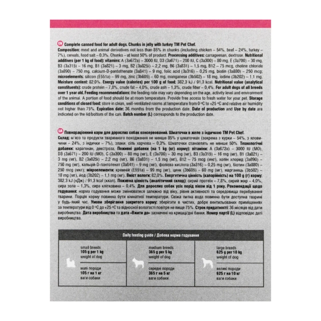 Вологий корм для собак Pet Chef З індичкою 415 г (4820255193601) - picture 8