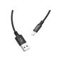Дата кабель USB 2.0 AM to Lightning 1.0m 2A nylon X14 black HOCO (6957531062820) - зменшене зображення 4