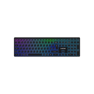 Клавіатура Canyon HKB-W11 Slim Dual Mode Wireless/Bluetooth RGB UA Black (CNS-HBTK11B) зображення 1