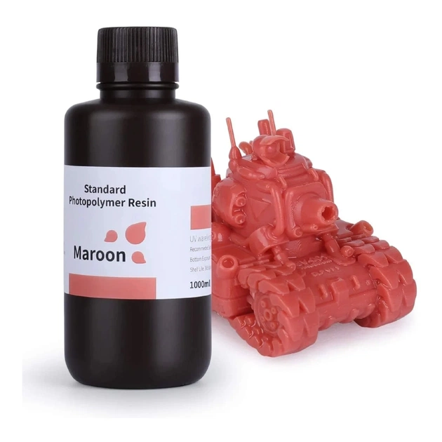 Фотополімерна смола ELEGOO Resin, Standard 1кг, maroon (50.103.0086) - изображение 1
