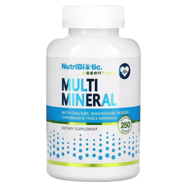 Вітамінно-мінеральний комплекс NutriBiotic Мультимінерали, Essentials, Multi Mineral, 250 капсул (NBC-00641) - изображение 1