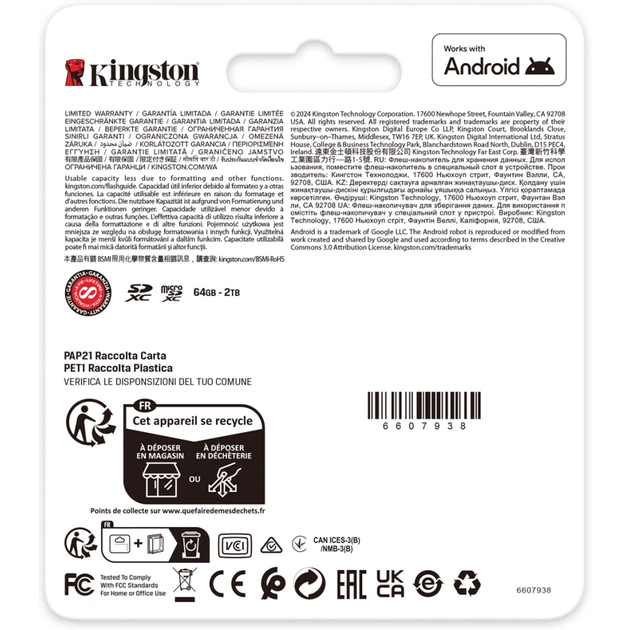 Карта пам'яті Kingston 64GB microSDXC сlass 10 UHS-I U3 V30 A2 Canvas Go Plus G4 (SDCG4/64GBSP) - зображення 4