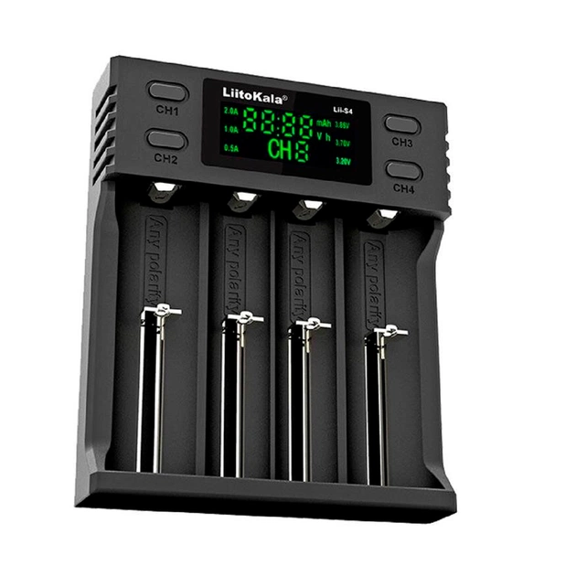 Зарядний пристрій для акумуляторів Liitokala 4 Slots, LCD дисплей, Li-ion/Ni-MH/Ni-Cd/AA/ААA/AAAA/С (Lii-S4) - зображення 1