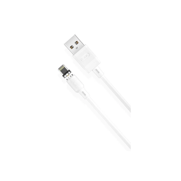 Дата кабель USB 2.0 AM to Lightning 1.0m 2.1A magnetic pvc white XO (NB187-L-1-WH) - изображение 1