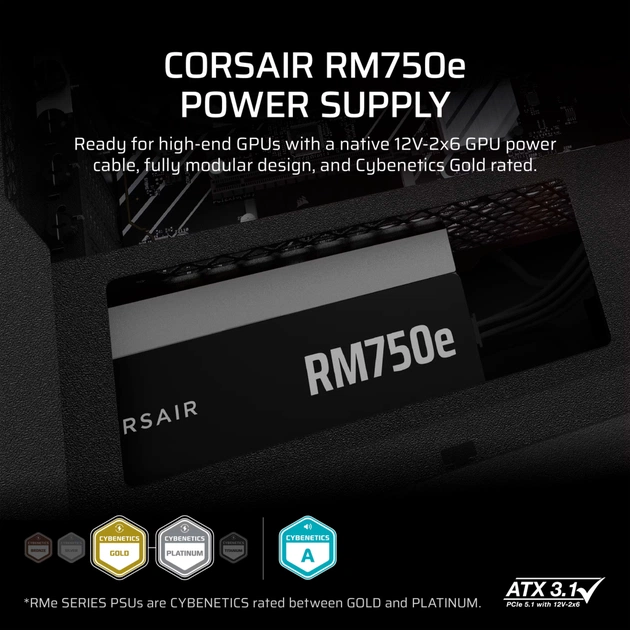 Блок живлення Corsair 750W RM750e (CP-9020295-EU) - изображение 8