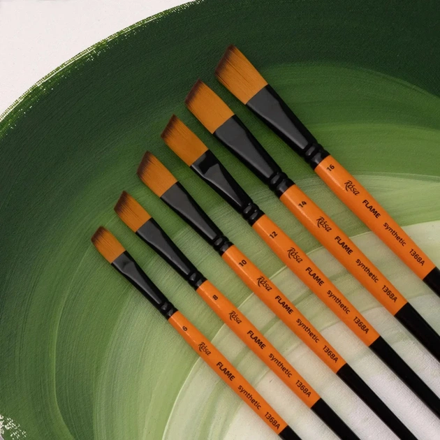 Пензлик для малювання Rosa Синтетика кутова, FLAME 1368А, №14 (4823098534563) - picture 4