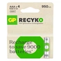 Аккумуляторы GP Recyko Eco AAA/HR03 NI-MH 950mAh Box 4 шт - уменьшенное изображение 1