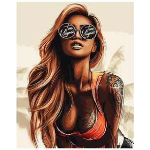 Картина по номерам Strateg Дівчина з тату 40х50 см (VA-2567) зображення 1