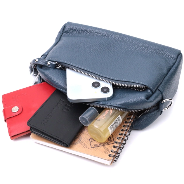 Сумка Vintage Женская кожаная Синяя (22652) - изображение 10