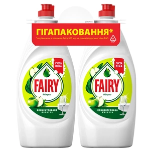 Средство для ручного мытья посуды Fairy Зеленое яблоко 2 x 900 мл (8006530210904) изображение 1