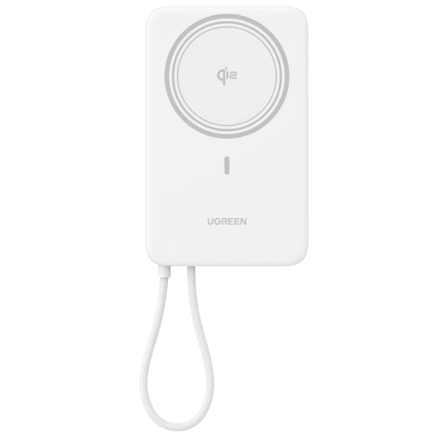 Батарея универсальная Ugreen 10000mAh 30W 1xUSB-C + 15W Magnetic Wireless + cable USB-C white (75983B) - изображение 1