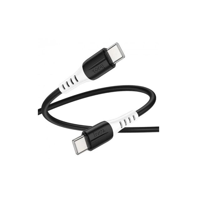 Дата кабель USB-C to USB-C 1.0m 60W silicone X82 black HOCO (6931474768599) - изображение 1