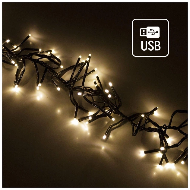 Гірлянда ColorWay Мішура LED 320 10 м 8 функцій теплий колір USB (CW-G-320L10U) - picture 2