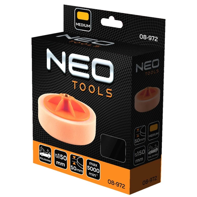 Диск полірувальний Neo Tools полірувальний, губка середньої твердості , M14, 150x50мм (08-972) - picture 4